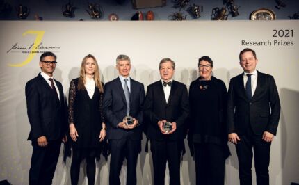 JF Research Award winners together with Lavinia Jacobs, Simon Sommer and Fabio Segura